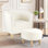 Fauteuil demi-tonneau rembourré de 27 po de large avec repose-pieds