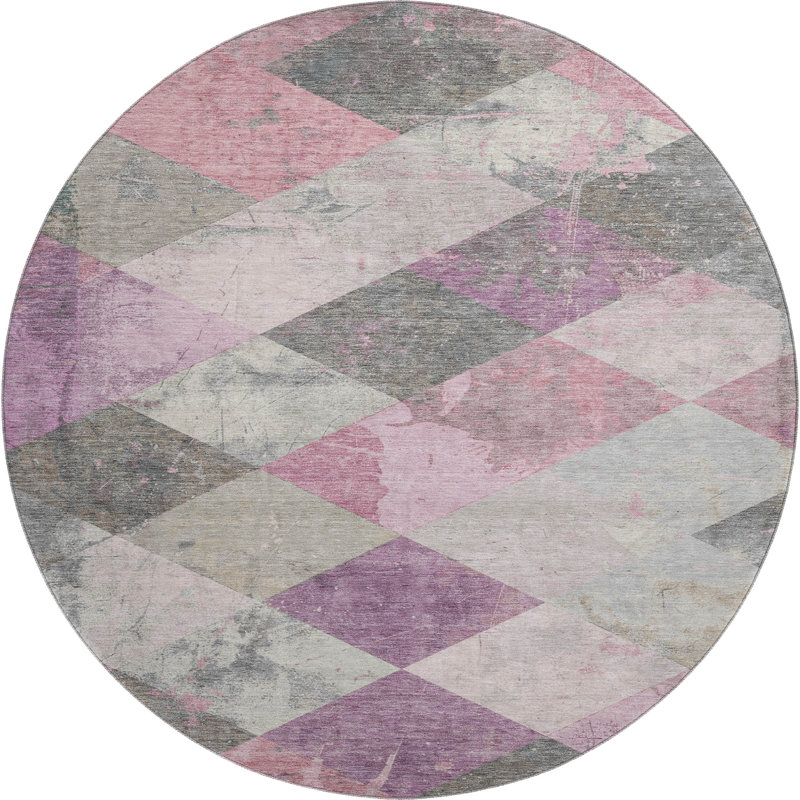 Premium Machine Washable Millbrook AMF1956 Geometric Rug, Round 8'