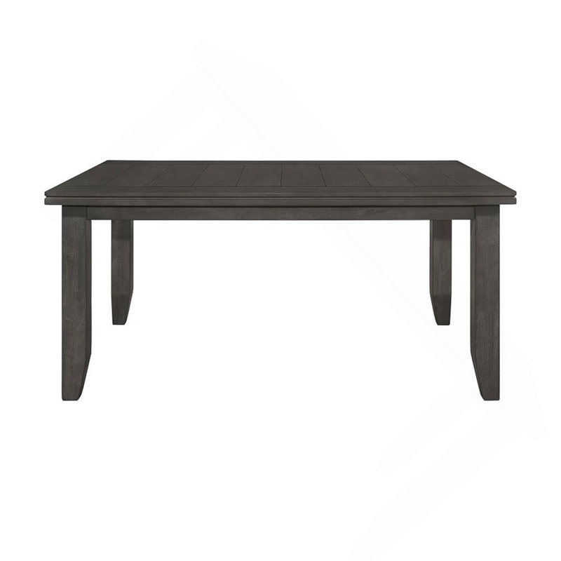 Rectangular 66-Inch Wooden Dining Table, Dark Gray