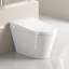 Toilette de bidet intelligente avec siège à ouverture automatique, jet siphonique pour l'évacuation des déchets, séchage à l'air chaud et affichage à DEL, bidet intégré en céramique blanche intelligente, fonction d'ouverture / fermeture des mains, chasse d'eau, eau-128882770