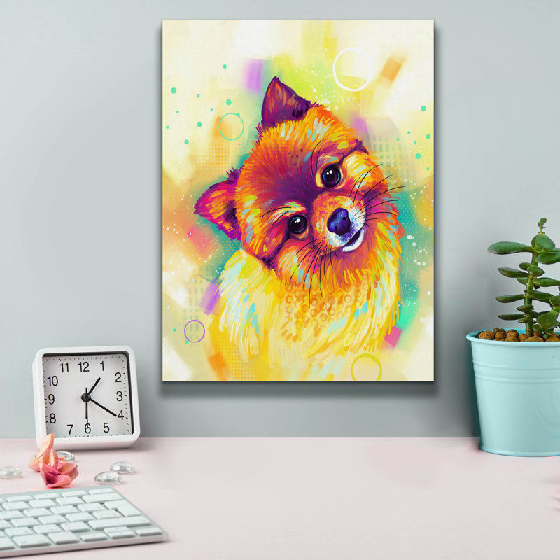 «Pop Art Pomeranian» par Furbaby Affiliates, H 16 po x l 12 po x P 0,75 po