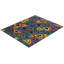 Tapis unique bleu / jaune / rose noué à la main Vernee 8 pi 2 po x 9 pi 10 po