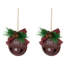 Ornements en forme de flocons de neige «Joy» Jingle Bell - 5 po - ensemble de 2