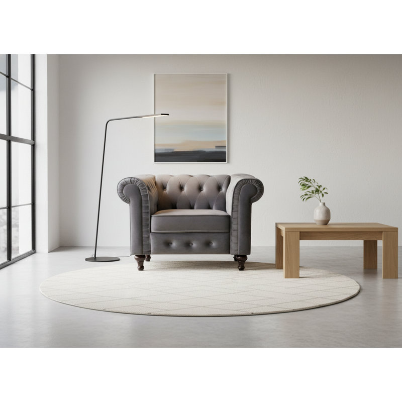 Chaise capitonnée Chesterfield, Gris