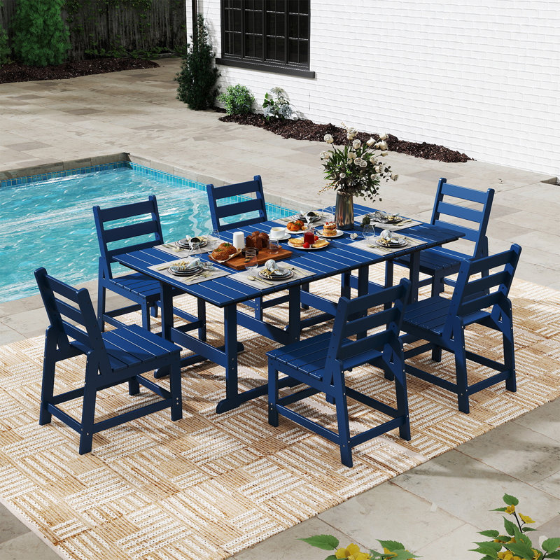 Ensemble de 2 chaises d'extérieur en PEHD, Bleu