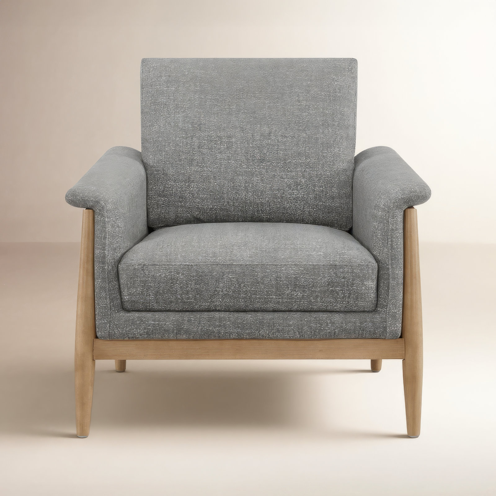 Minetta Armchair, Magnolia Light Grey Tweed
