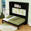 Lit escamotable double avec tablettes de rangement