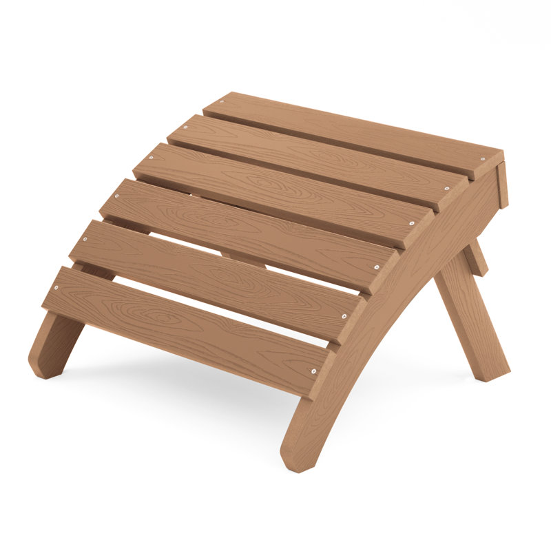 Repose-pieds extérieur en plastique Kacy-Leigh Adirondack, Teck
