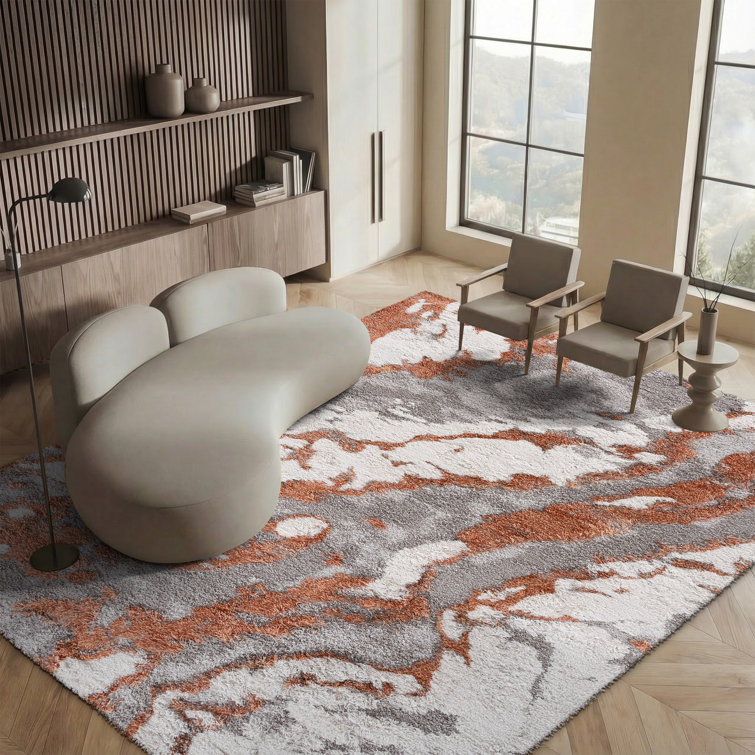 Wojtowicz Abstract Gray/Rust Area Rug