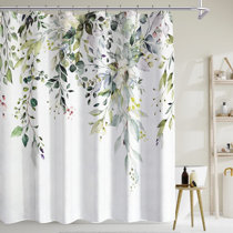 FZDHHY Abstract Mid Century Shower Curtain Set Floral Plant
