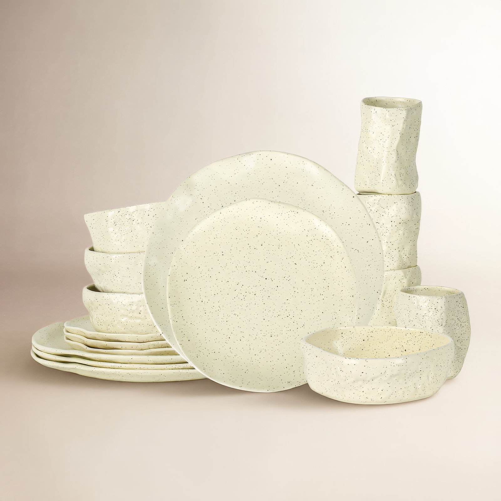 Atik Stoneware Dinnerware Set, Ivory