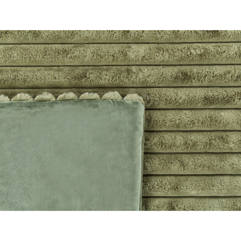 RAKYA Polyester Striped Bedspread, Green
