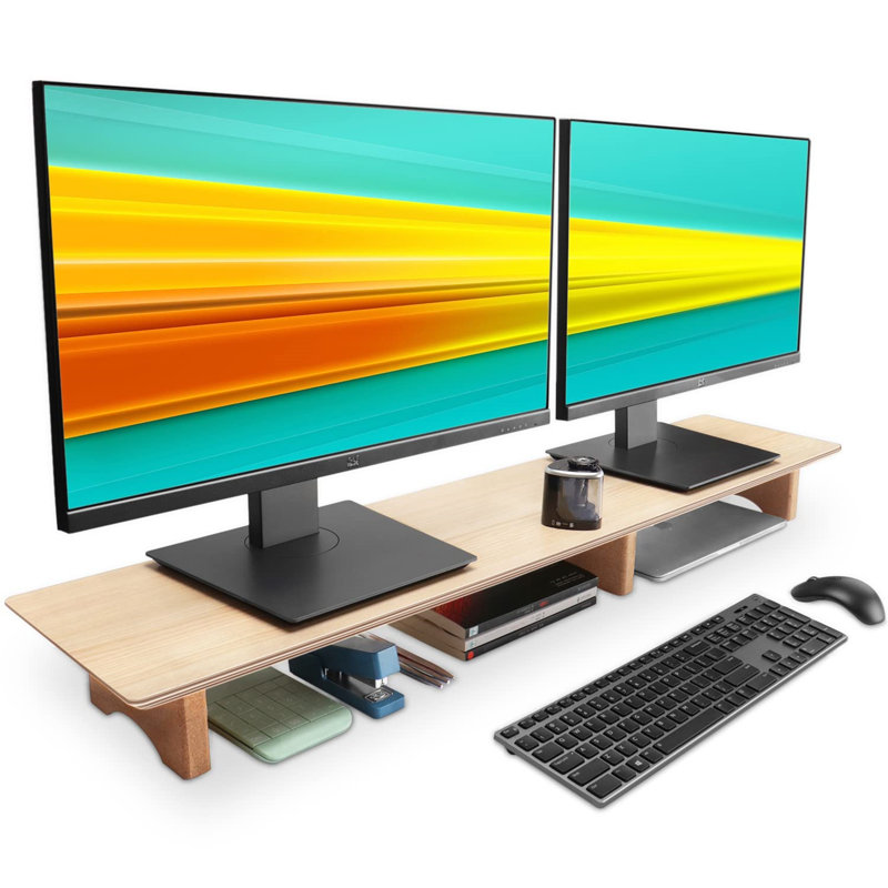 Manufactured Wood Monitor Stand, 10.5cm H x 109cm W x 23.5cm D