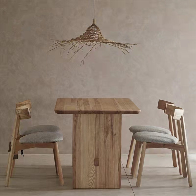 Nordic style solid wood dining table, 29.5"H x 94.4"L x 39.3"W