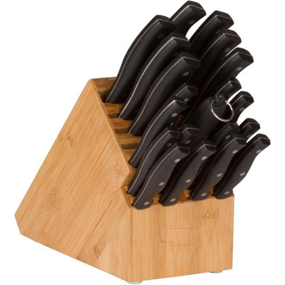 20 Slot Universal Knife Block ï¼Countertop Butcher Block Knife Holder And Organizer With Wide Slots For Easy Kitchen Knife Storage -  Fish hunter, daoB00V3Y3RJ8