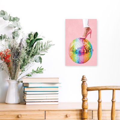 «Pink Heel Disco Style Colorful Elegant Vibrant», art mural