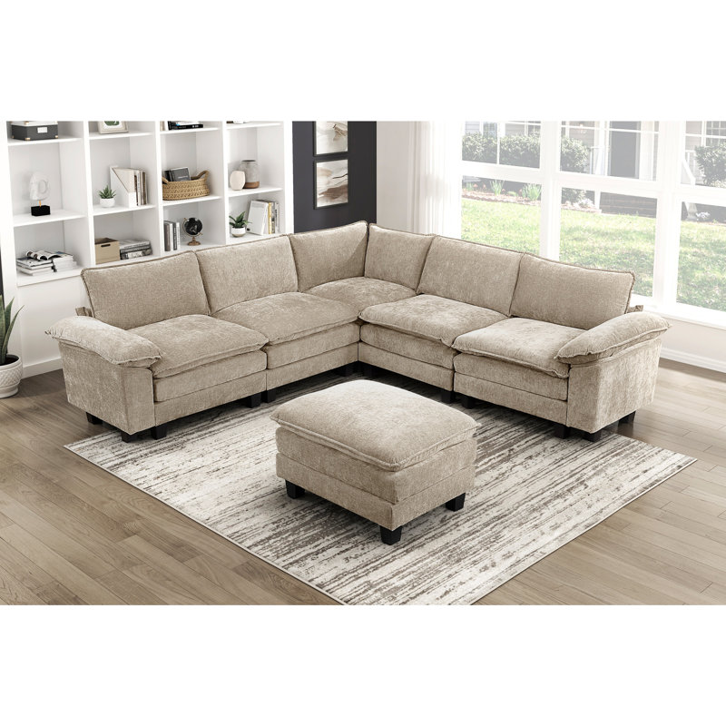 Canapé modulaire 6 pièces Modern Modern, H 35 po x l 110,5 po x P 110,5 po
