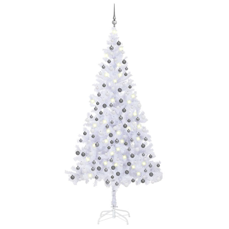 Artificial Christmas Tree Christmas Display Tree with LEDs and Ball Set, 6.89ft H