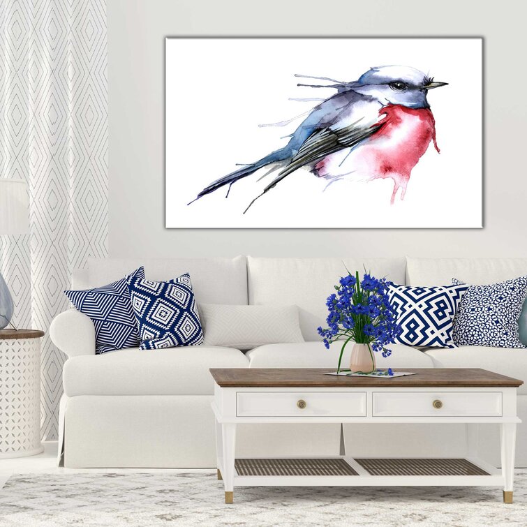 Charlton Home® Watercolor Bird On Canvas Print | Wayfair