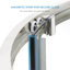 Ensemble de douche d'angle arrondi Breeze 40 po L x 40 po l x 77 po H, fini nickel satiné, porte coulissante, parois et receveur dépolis-1724672570-1662269893