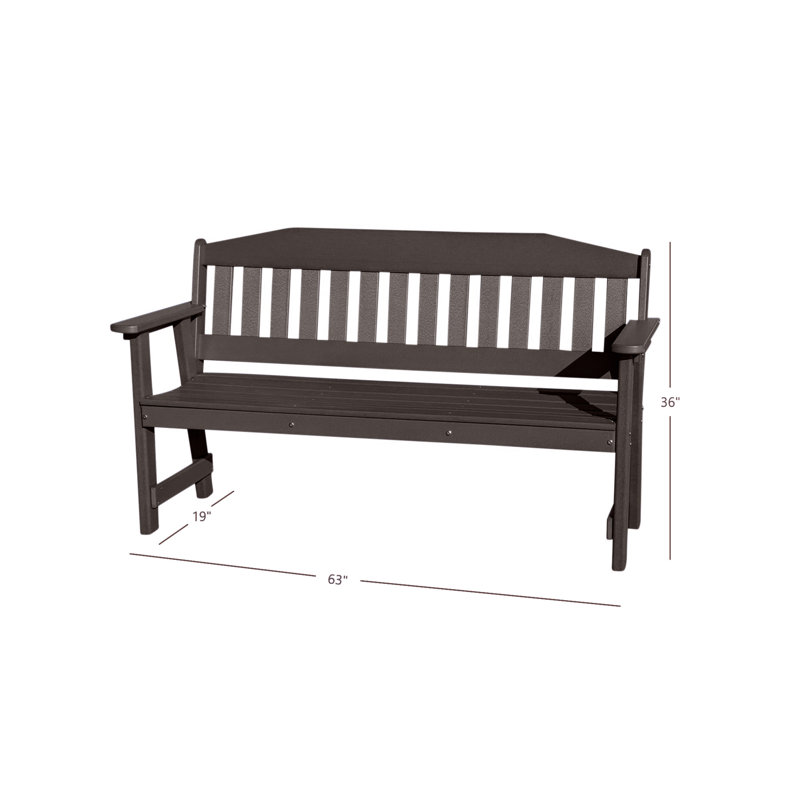 Banc de jardin en polyuréthane avec dossier All Weather, Brun