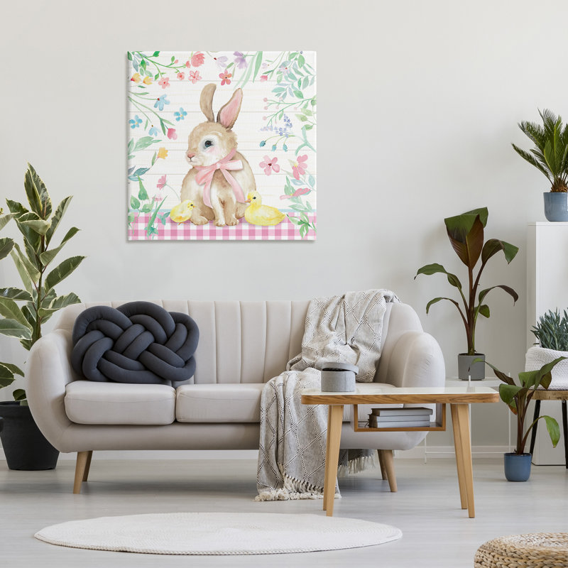EasterBunny&ChicksCanvasWallArtbyMollieB., 36" H x 36" W