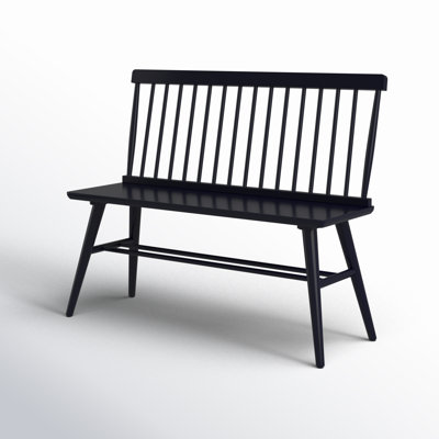 Siège de jardin moderne en bois d'hévéa de couleur unie de 41 po avec coussin de protection Yatts