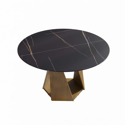 Table de salle à manger ronde en marbre 53 po (table de salle à manger seulement)