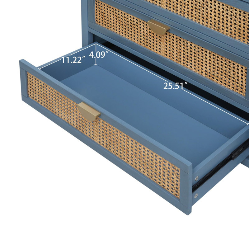 Commode 3 tiroirs en rotin