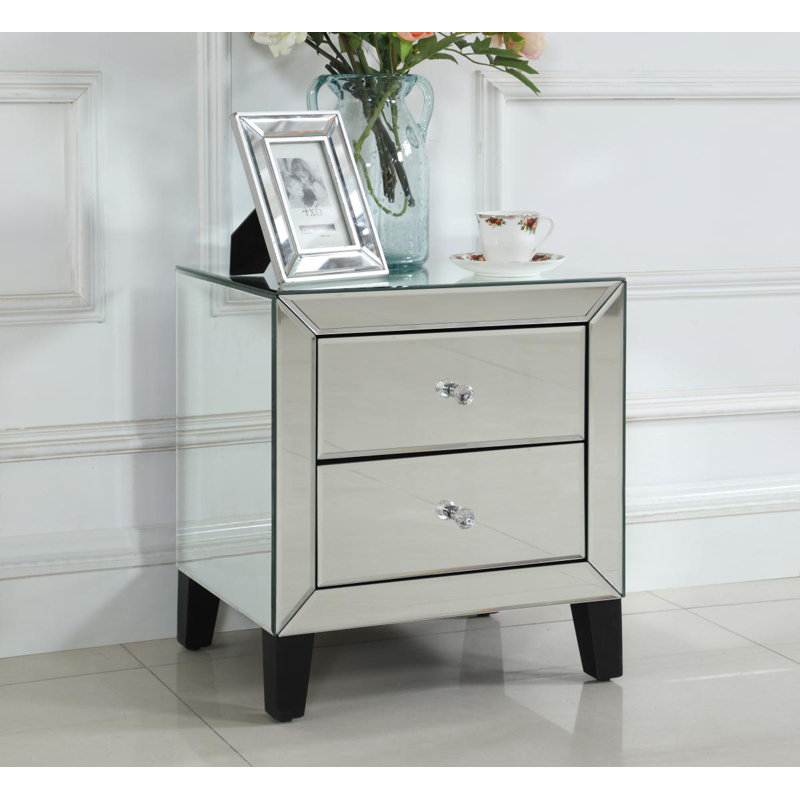 Keegan 48cm W Solid + Manufactured Wood Bedside Table