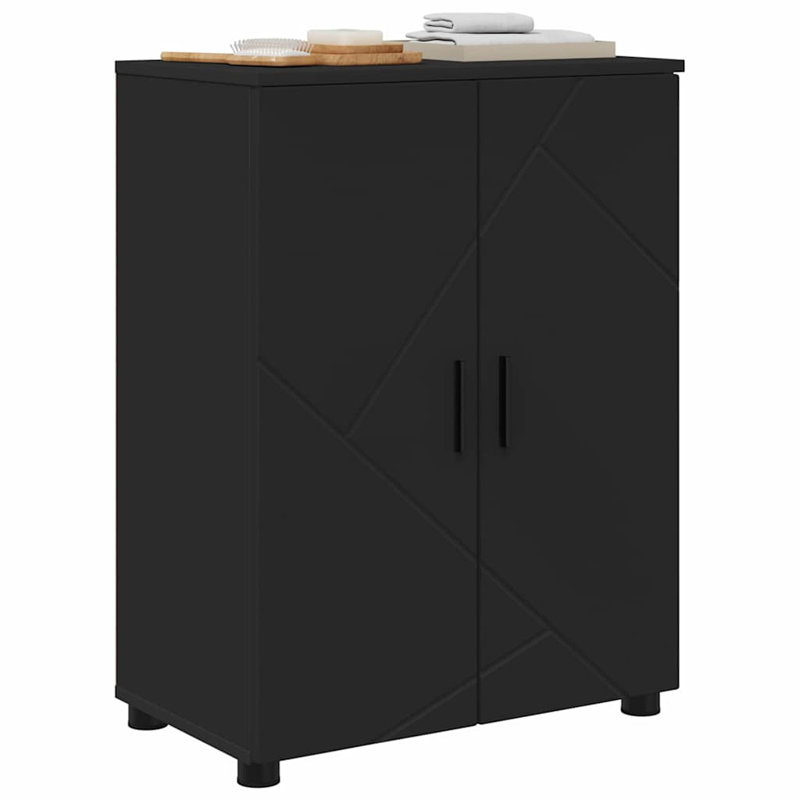 60cm Bathroom Vanity Base Only, Black