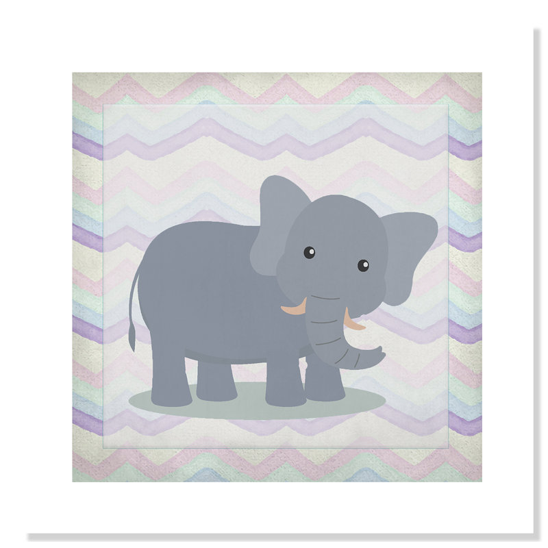 Art de l'éléphant rose, H 10 po x l 10 po x P 1 po, Papier