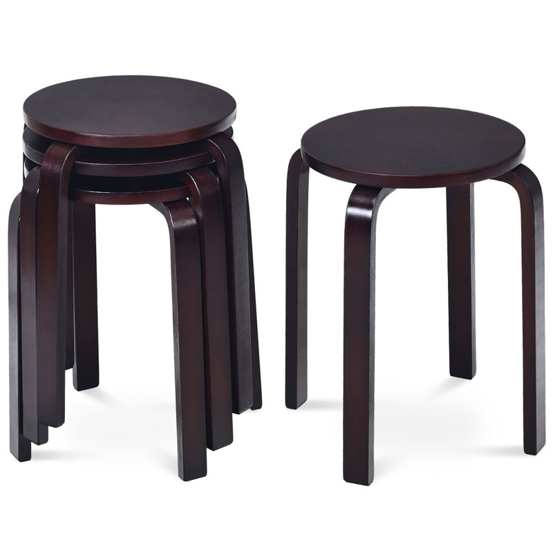 Edwynn Solid Wood Bar Stool with Solid Wood Frame, Black