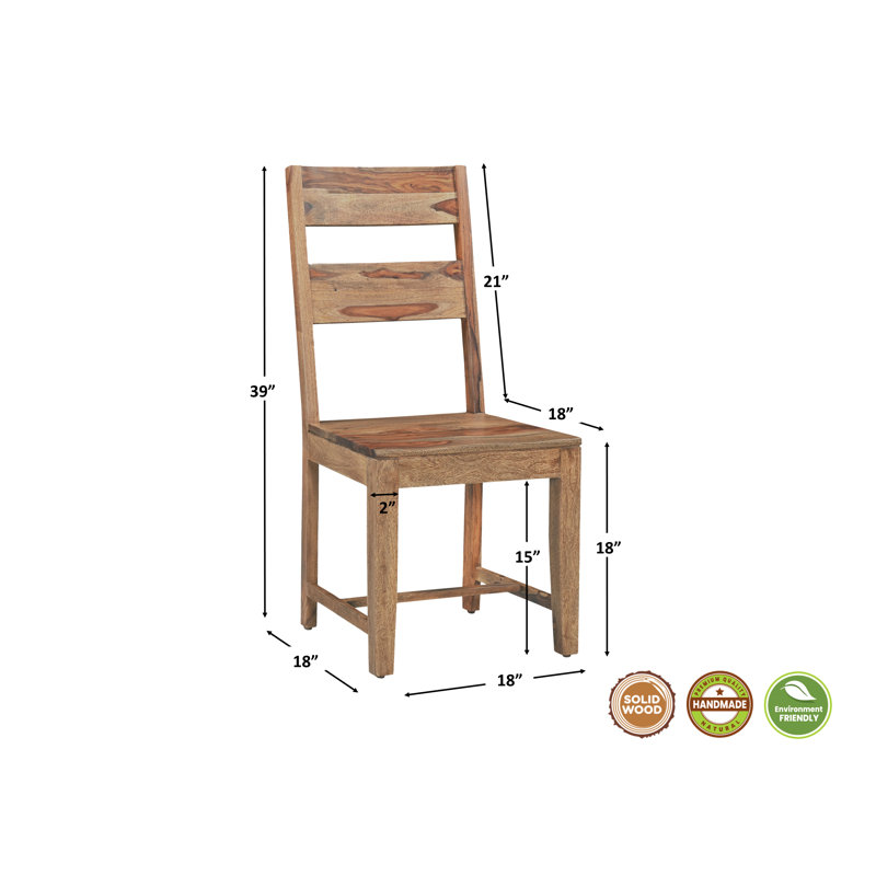Ensemble de salle à manger en bois massif Sheesham Chaliyah pour 6 personnes, Naturel