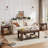 Farmhouse Coffee Tables for Living Room,Square Living Room Tables with Open Storage Shelf,Large Modern Coffee Table,Rustic Brown Center Table (Walnut)-723698763-723698762