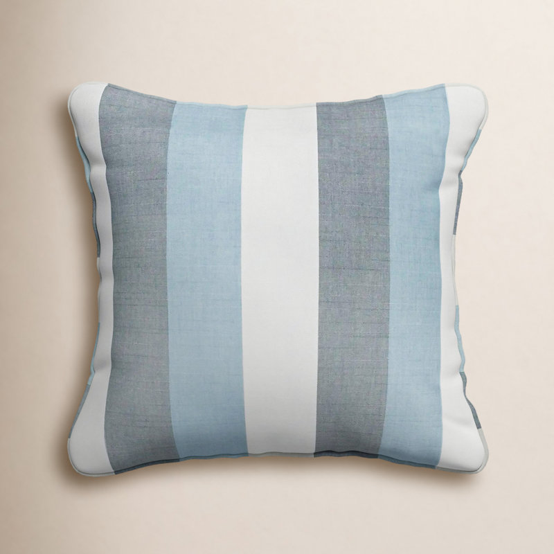Tildi Striped Sunbrella® Outdoor Throw Pillow, Direction Dew, 16" x 16"