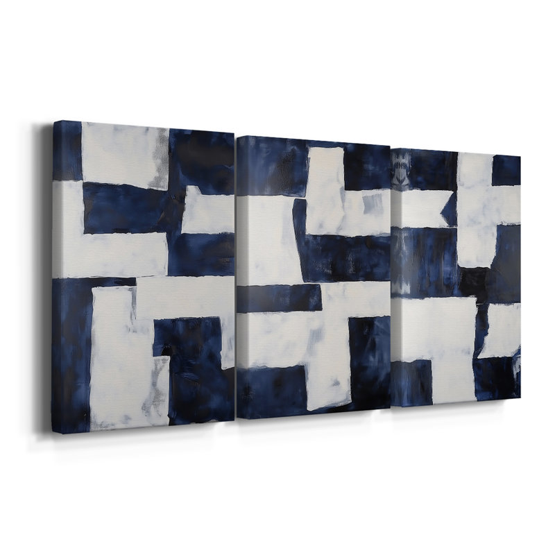 ABSTRACT Series DCCCxxxx - Toile tendue sur mesure - 3 pièces, H 27 po x l 54 po