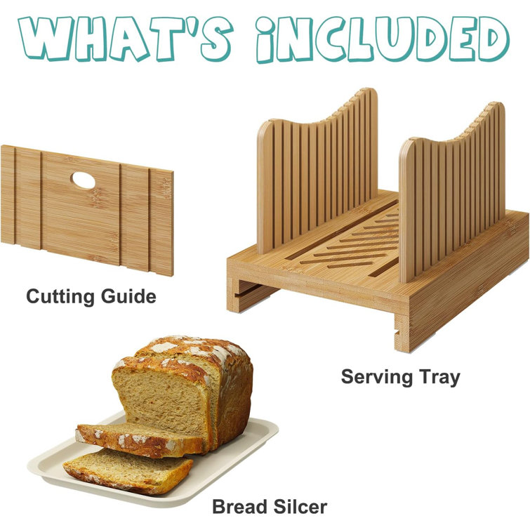 Horizontal adjustable bread slicing guide