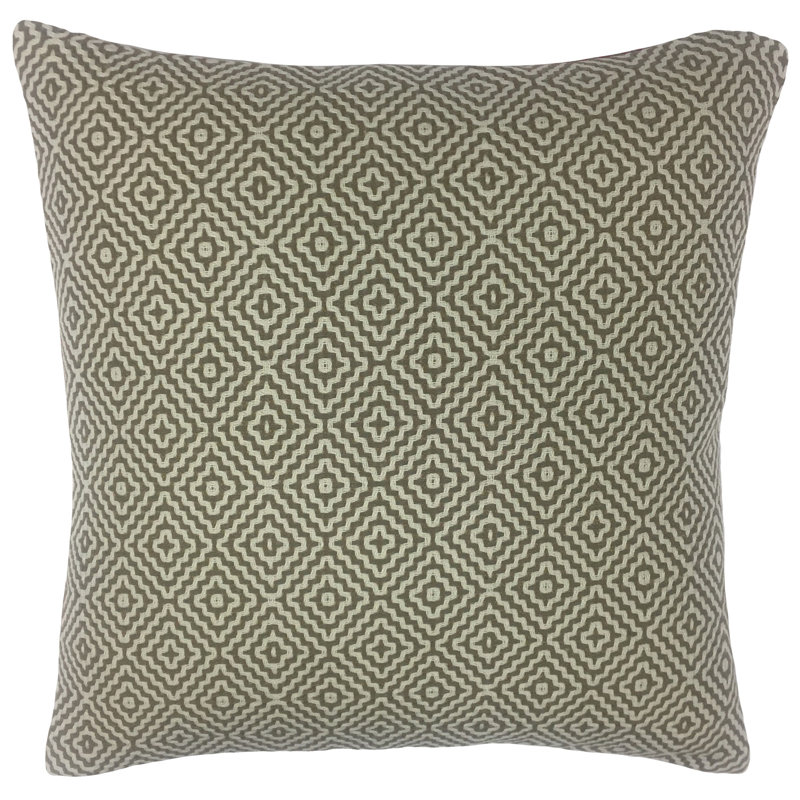 Coussin décoratif géométrique , 24 po x 24 po, Brun clair