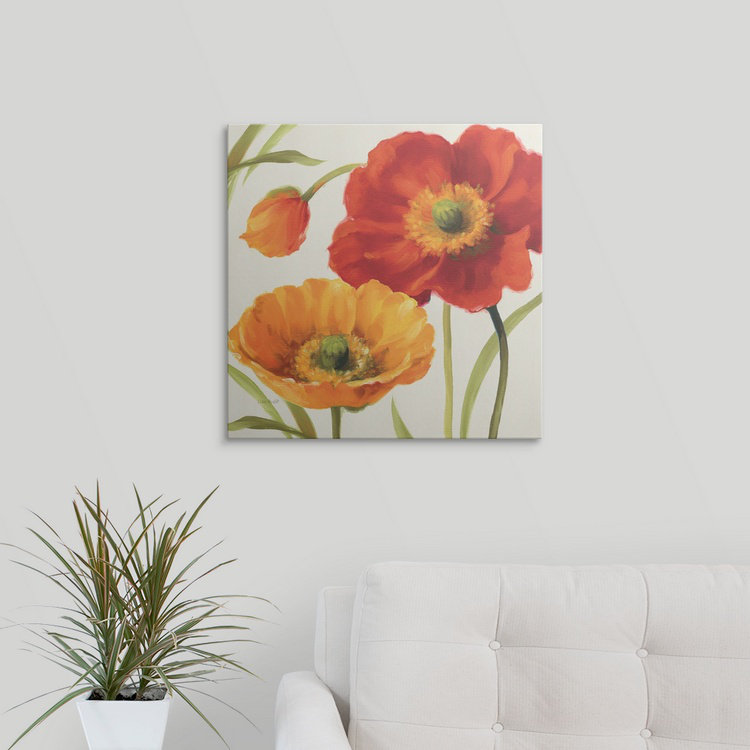 «Poppies Melody III» par Lisa Audit, reproduction d'art, H 35 po x l 35 po x P 1,5 po, Toile