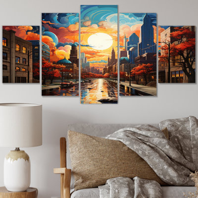 City Phoenix Popart I - Phoenix Metal Art Print Set