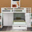 Lit superposé simple et double 5 tiroirs en bois massif avec bibliothèque Javiah par Munora-124235258