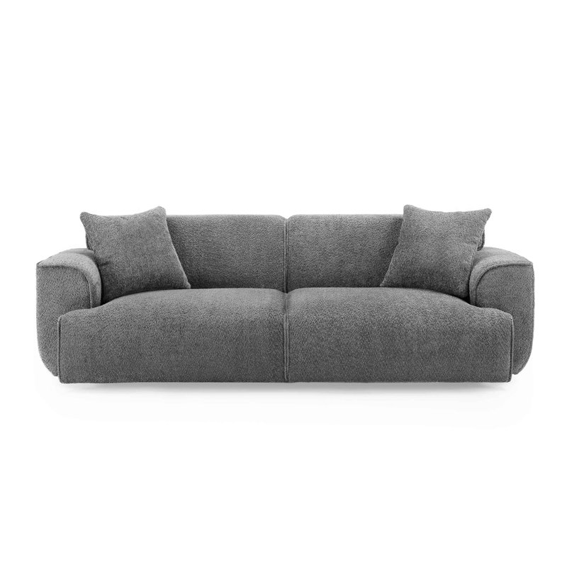 Modern Wallas Sofa Set, Boucle, Grey