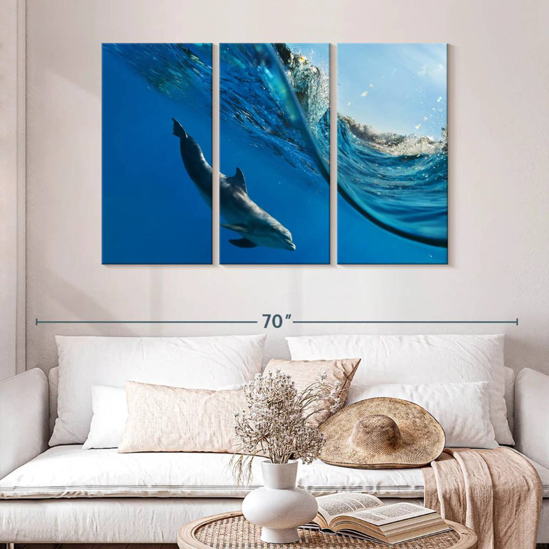Dolphin Under The Wave, 32" H x 50" W