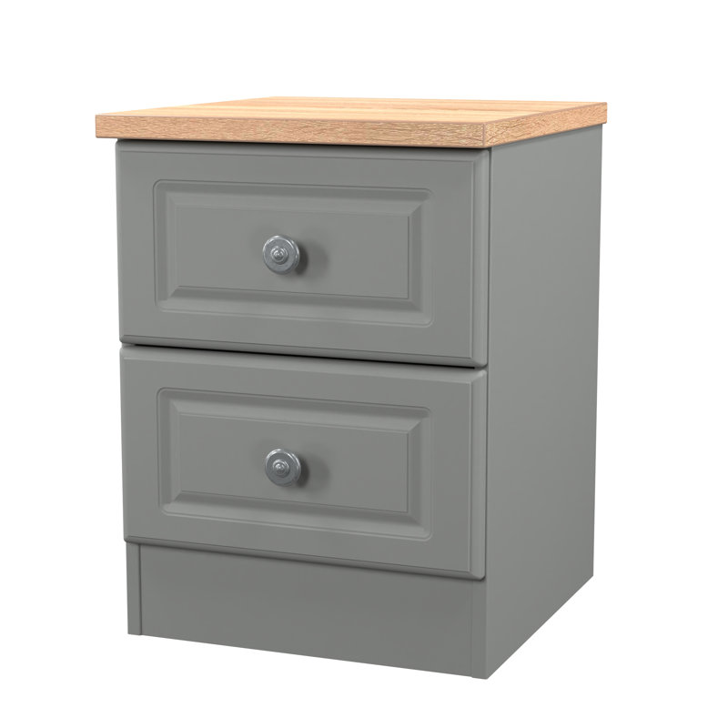 Arpelar 37cm W Manufactured Wood Bedside Table, Grey