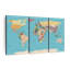 Carte détaillée du monde sur toile, ensemble de 3 pièces-1483089075
