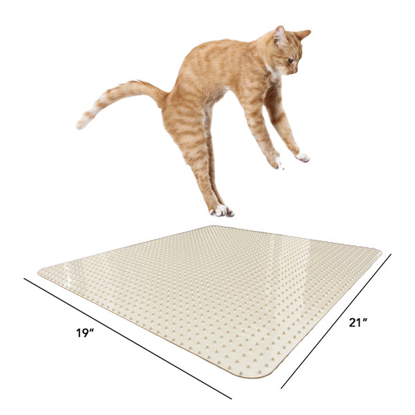 DRYMATE Protective & Decorative Cat Litter Mat, Fish Kitty, Large