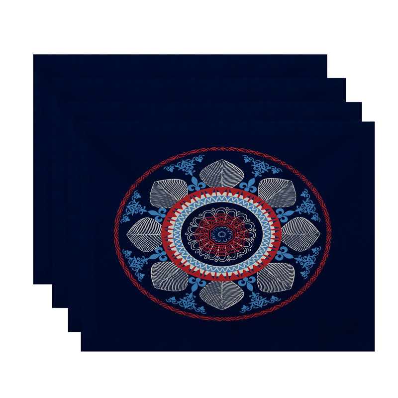 Ensemble de napperons 4 pièces Harrel, Bleu marine