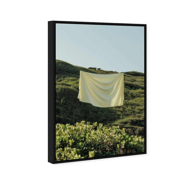 Floating Cotton II Canvas Bath & Laundry Print by Oliver Gal, Black Frame, 10 x 15, 16"H x 11"W, Black Floater Frame