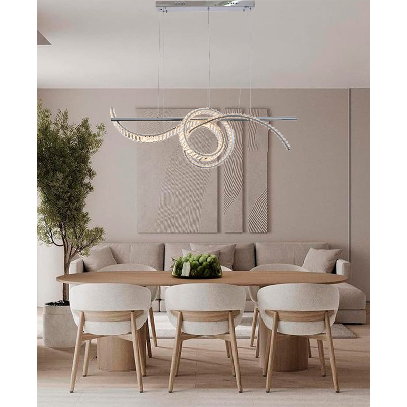 Lustre transitionnel en cristal 2 lumières